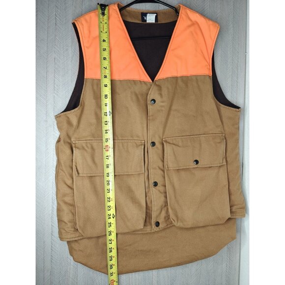 Vintage Woolrich Hunting Vest Sz L Snap On Utility Back Pocket Fleece Lined USA - Picture 10 of 15
